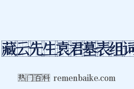 藏云先生袁君墓表组词是什么意思的图片